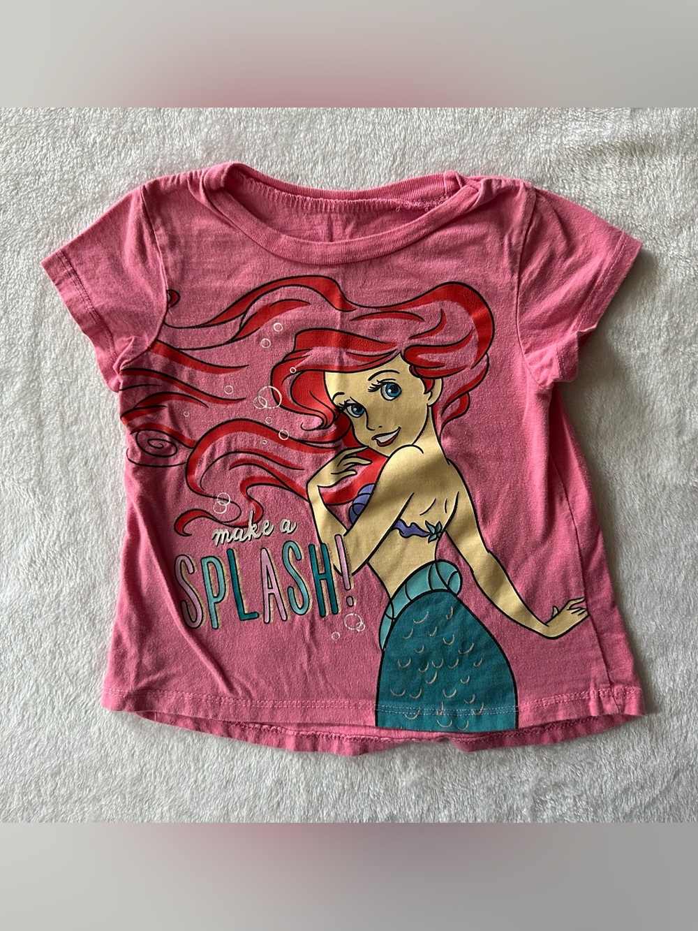 Disney Princess Ariel Make A Splash Short Sleeve T-Shirt Pink Toddler Girls 4T